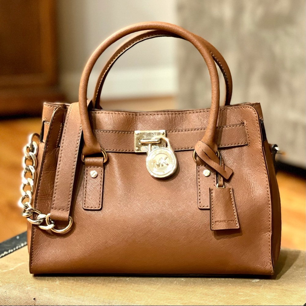 Michael Kors Hamilton Tan Leather Satchel